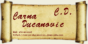 Čarna Ducanović vizit kartica